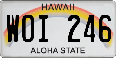 HI license plate WOI246