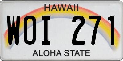 HI license plate WOI271