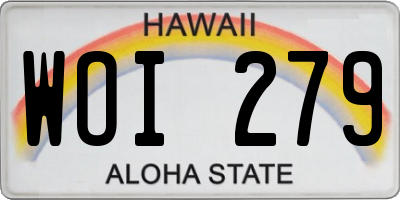 HI license plate WOI279