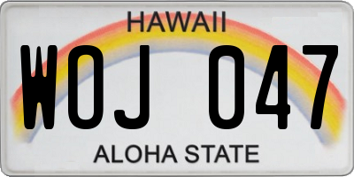 HI license plate WOJ047