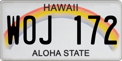 HI license plate WOJ172