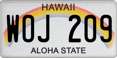 HI license plate WOJ209