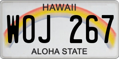 HI license plate WOJ267