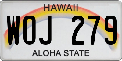 HI license plate WOJ279