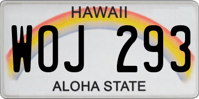 HI license plate WOJ293
