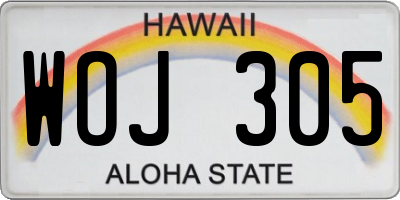 HI license plate WOJ305