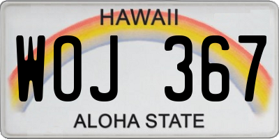 HI license plate WOJ367