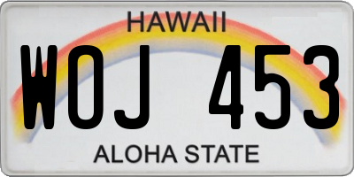 HI license plate WOJ453