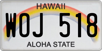 HI license plate WOJ518