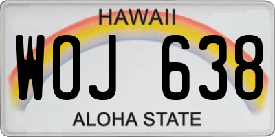 HI license plate WOJ638