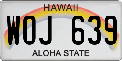 HI license plate WOJ639