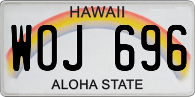 HI license plate WOJ696