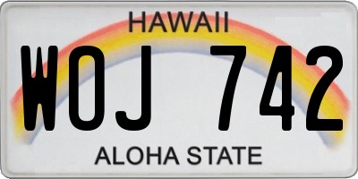 HI license plate WOJ742