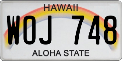 HI license plate WOJ748