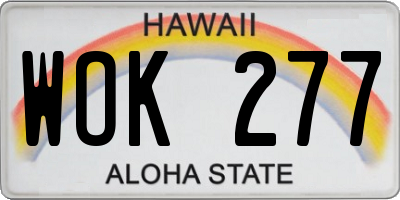 HI license plate WOK277