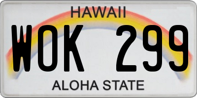 HI license plate WOK299