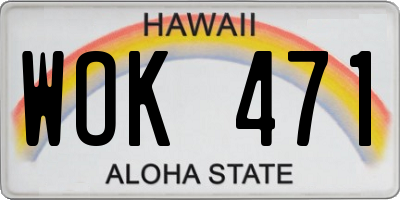 HI license plate WOK471