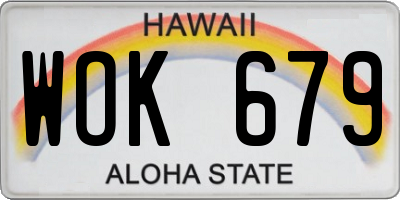 HI license plate WOK679