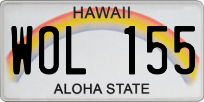 HI license plate WOL155