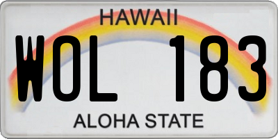 HI license plate WOL183