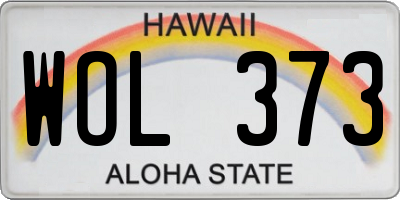 HI license plate WOL373