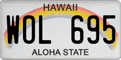 HI license plate WOL695