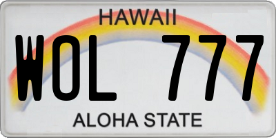 HI license plate WOL777