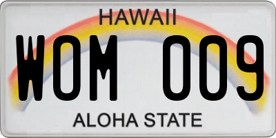 HI license plate WOM009