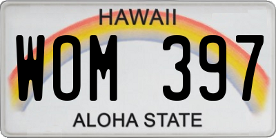 HI license plate WOM397