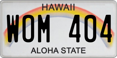 HI license plate WOM404