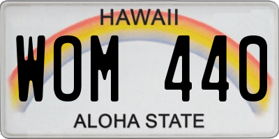 HI license plate WOM440