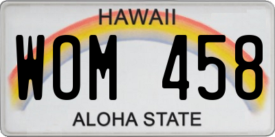 HI license plate WOM458