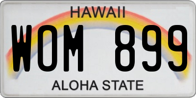 HI license plate WOM899
