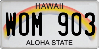 HI license plate WOM903