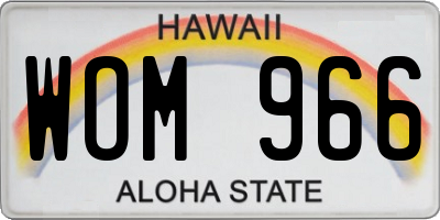 HI license plate WOM966