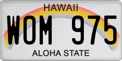 HI license plate WOM975