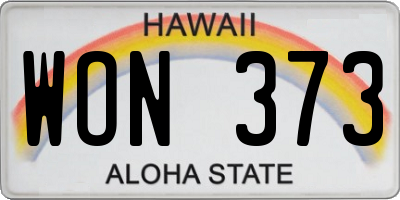 HI license plate WON373
