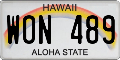 HI license plate WON489