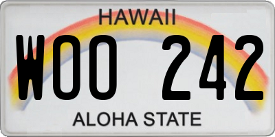 HI license plate WOO242