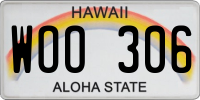 HI license plate WOO306