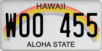 HI license plate WOO455