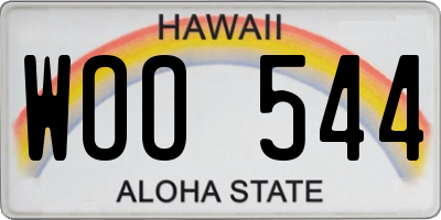 HI license plate WOO544