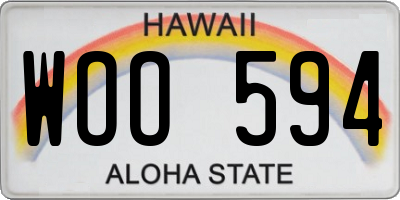 HI license plate WOO594