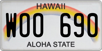 HI license plate WOO690