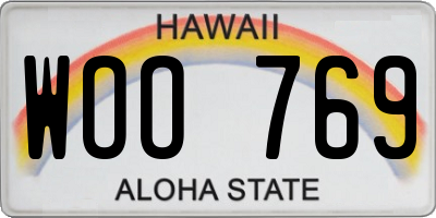 HI license plate WOO769