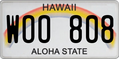 HI license plate WOO808