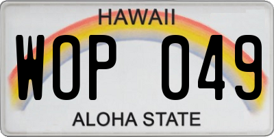 HI license plate WOP049