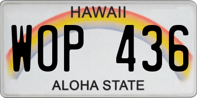 HI license plate WOP436