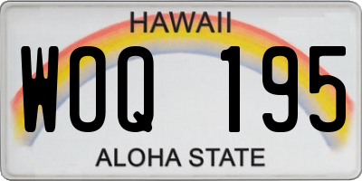HI license plate WOQ195