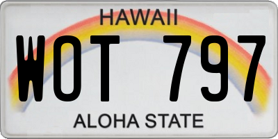 HI license plate WOT797